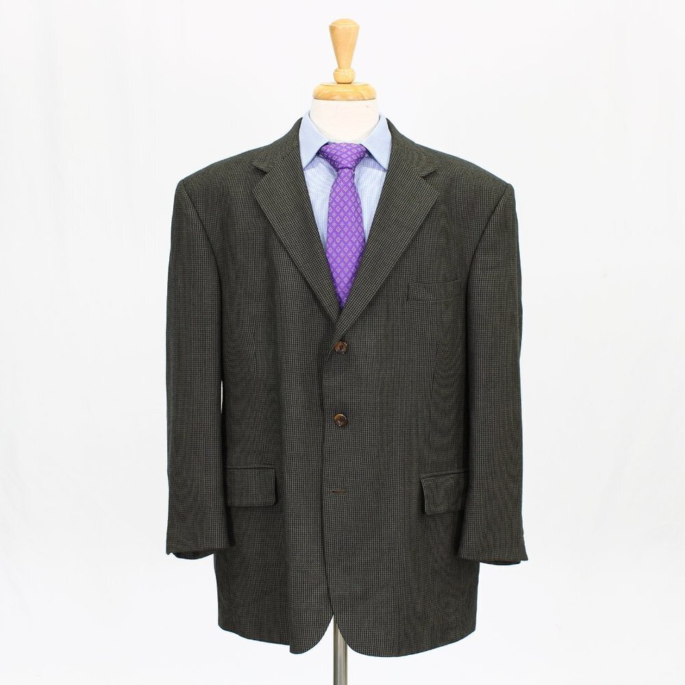 Oscar de la Renta 48R Green HT 3-Button Sport Coat Blazer Jacket V967